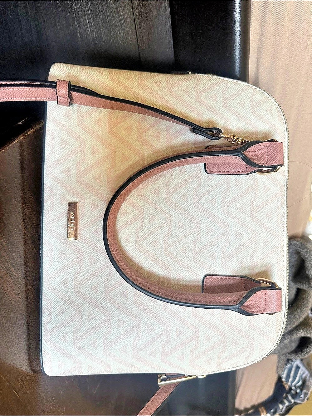 ALDO Galilini Dome Satchel in Pink & White